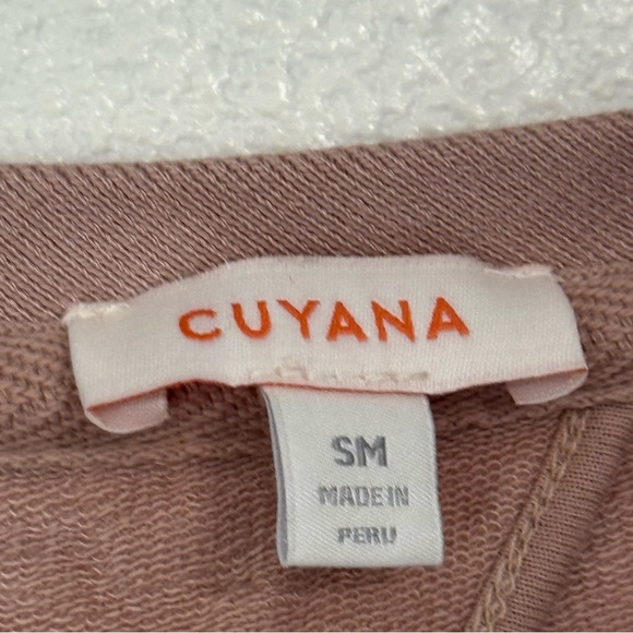 Cuyana French Terry Midi Dress Pima Cotton Blend Long Sleeve Blush Pink S: Small - Picture 2 of 8